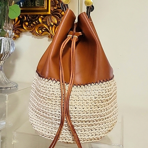CROCHETANDLEATHERDRAWSTINGBAG 🥰🤗 - Picture 3 of 16